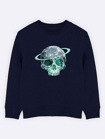 Felpa bambino COSMIC SKULL GREEN