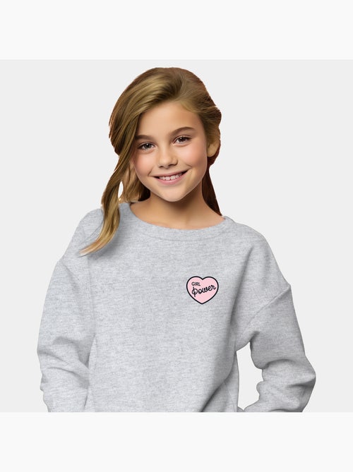 Felpa bambino GIRL POWER PINK HEART - Kiabi