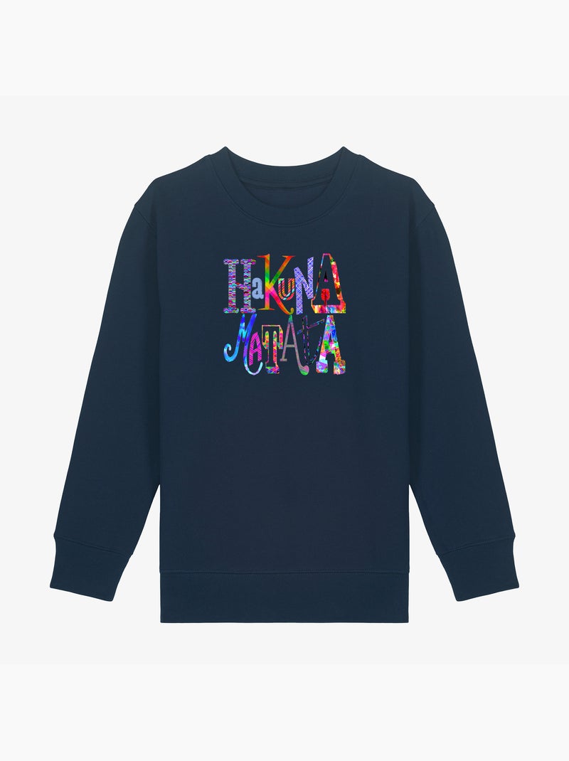 Felpa bambino HAKUNA MATATA COLOR Blu marino - Kiabi