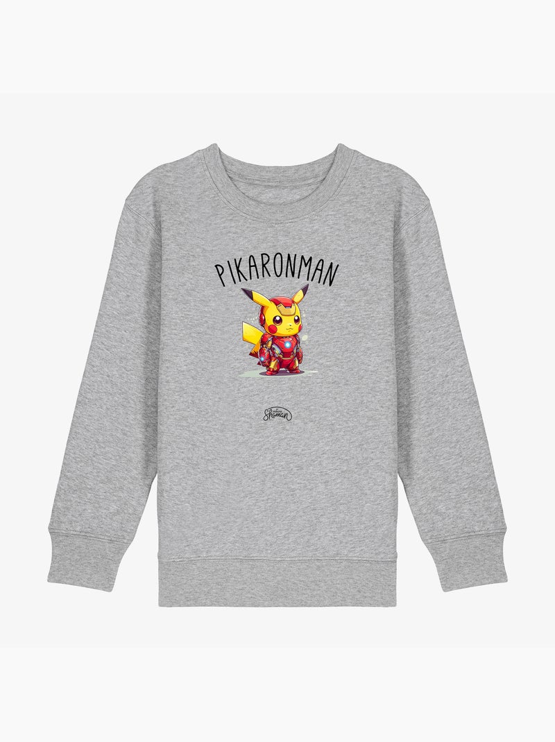 Felpa bambino PIKARONMAN Grigio melangiato - Kiabi