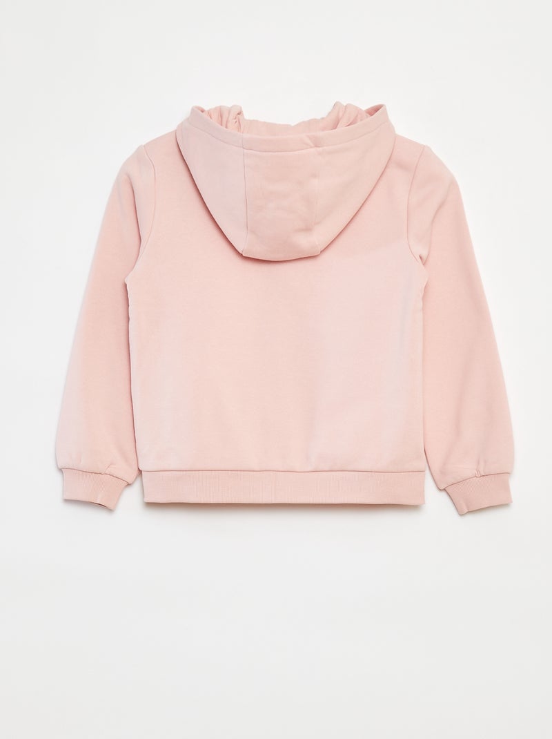 Felpa basic con cappuccio e zip Rosa - Kiabi