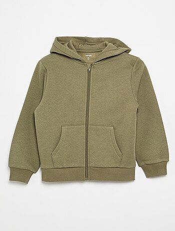 Felpa basic con cappuccio e zip