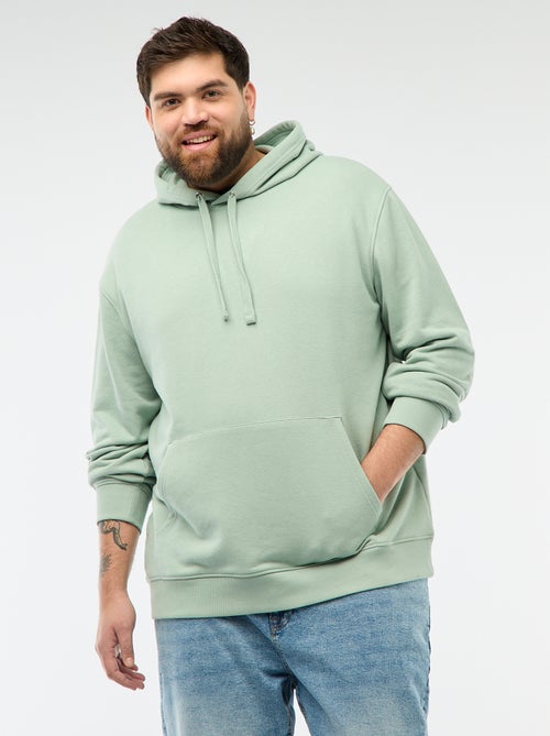 Felpa basic con cappuccio in french terry - Kiabi