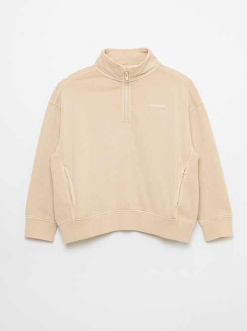 Felpa basic con collo a camionista - Kiabi