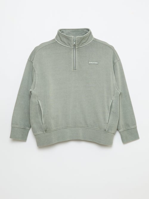 Felpa basic con collo a camionista - Kiabi