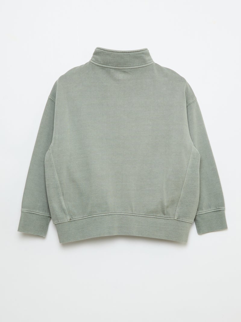 Felpa basic con collo a camionista Grigio - Kiabi
