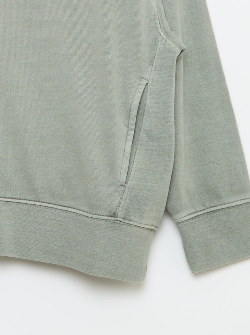 Felpa basic con collo a camionista Grigio - Kiabi