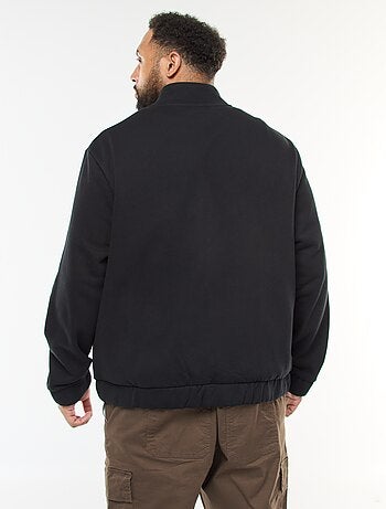 Felpa basic con collo alto e apertura zip
