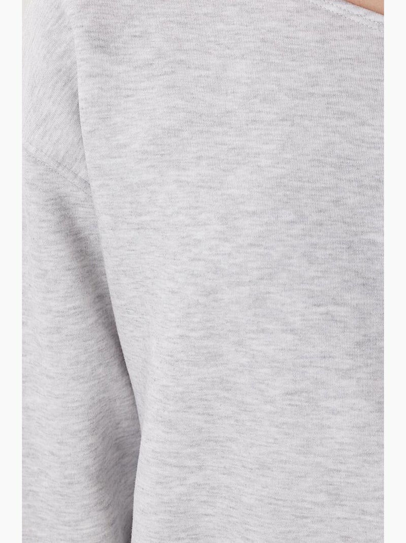 Felpa basic con collo asimmetrico istanbul Grigio chiaro - Kiabi