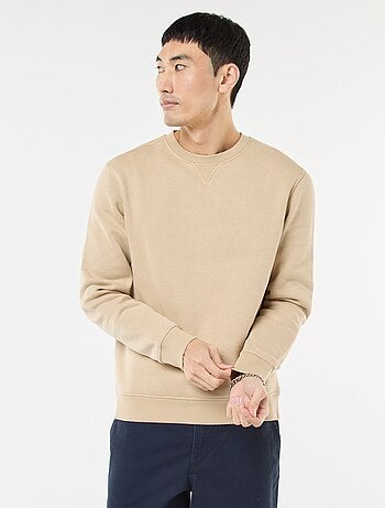 Felpa basic girocollo in felpa garzata