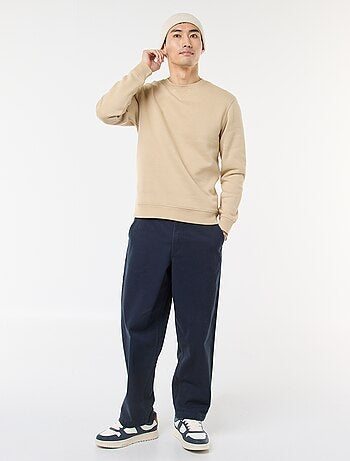 Felpa basic girocollo in felpa garzata