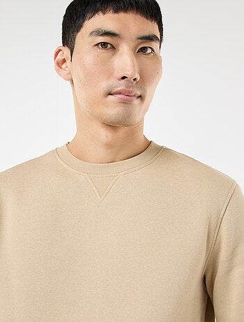 Felpa basic girocollo in felpa garzata