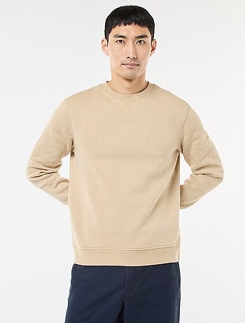 Felpa basic girocollo in felpa garzata