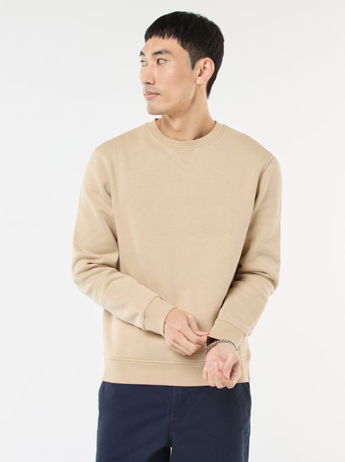 Felpa basic girocollo in felpa garzata - Kiabi