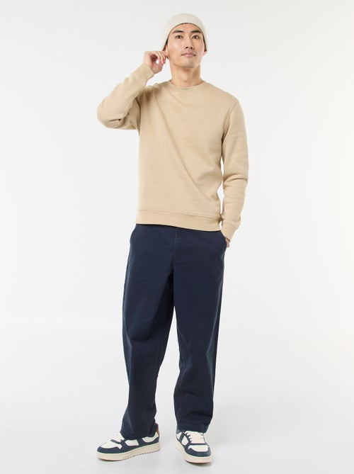 Felpa basic girocollo in felpa garzata - Kiabi