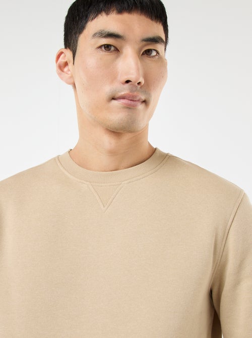 Felpa basic girocollo in felpa garzata - Kiabi