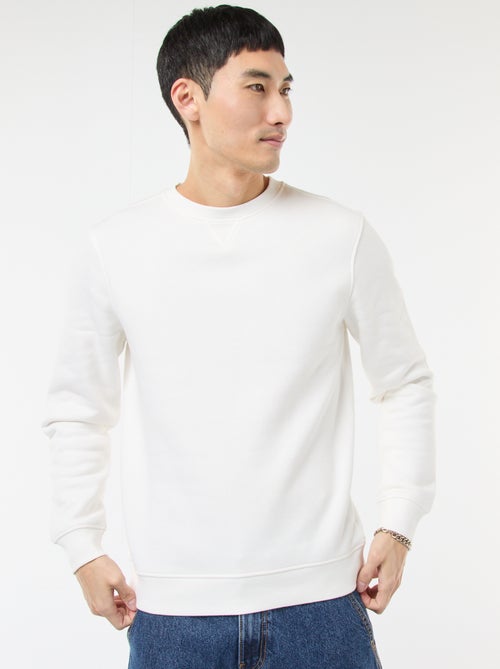 Felpa basic girocollo in felpa garzata - Kiabi