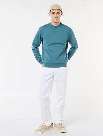 Felpa basic girocollo in felpa garzata