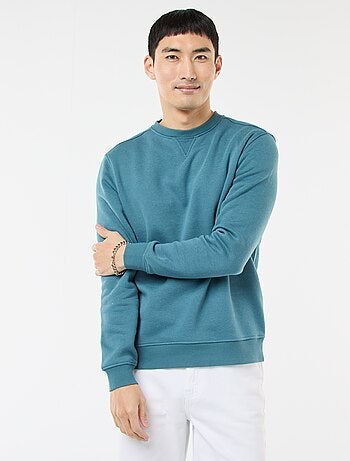 Felpa basic girocollo in felpa garzata