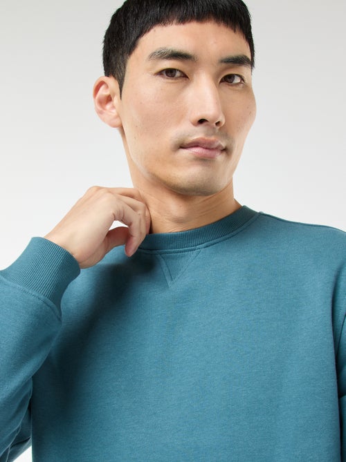 Felpa basic girocollo in felpa garzata - Kiabi