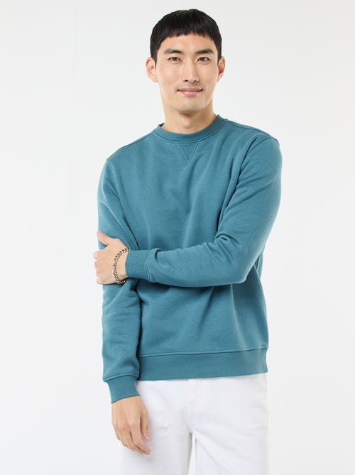 Felpa basic girocollo in felpa garzata - Kiabi