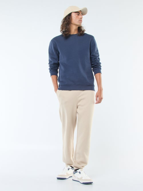 Felpa basic girocollo in felpa garzata - Kiabi