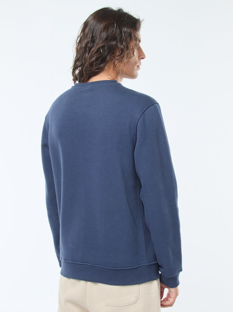 Felpa basic girocollo in felpa garzata Blu - Kiabi