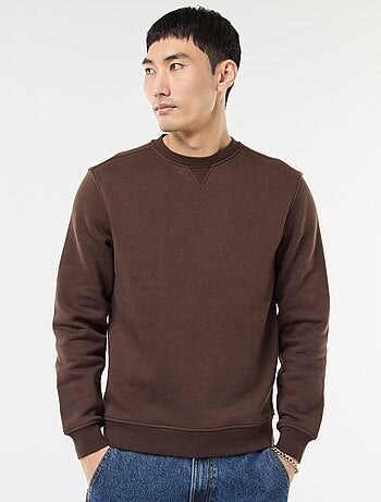 Felpa basic girocollo in felpa garzata