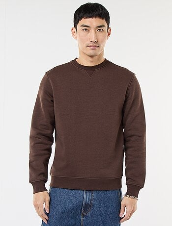 Felpa basic girocollo in felpa garzata