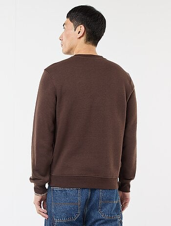 Felpa basic girocollo in felpa garzata