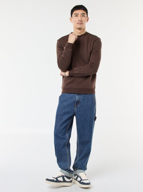 Felpa basic girocollo in felpa garzata - Kiabi