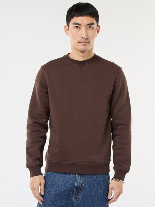 Felpa basic girocollo in felpa garzata - Kiabi