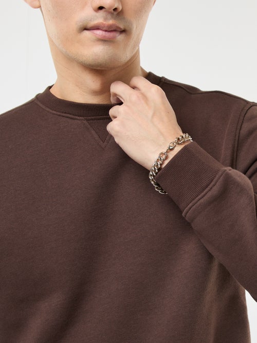 Felpa basic girocollo in felpa garzata - Kiabi