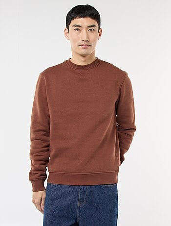 Felpa basic girocollo in felpa garzata