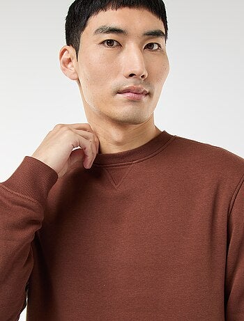 Felpa basic girocollo in felpa garzata