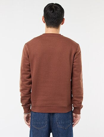 Felpa basic girocollo in felpa garzata