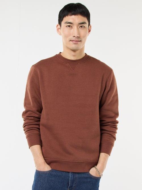 Felpa basic girocollo in felpa garzata - Kiabi