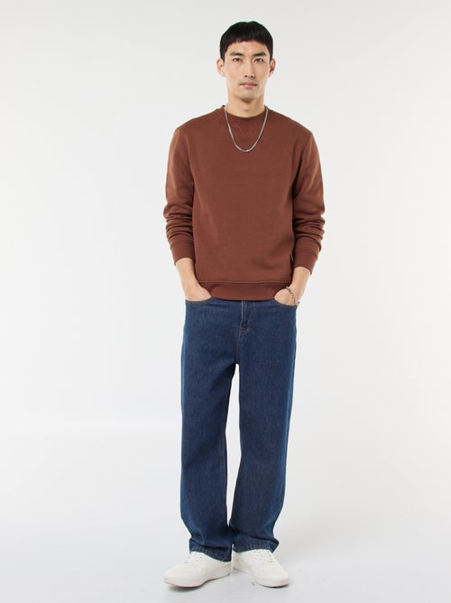 Felpa basic girocollo in felpa garzata - Kiabi