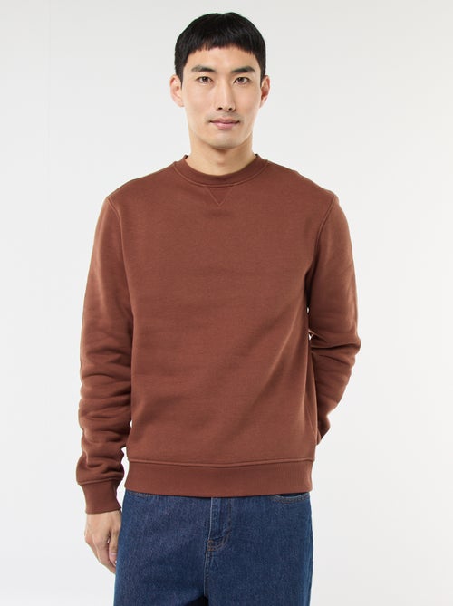 Felpa basic girocollo in felpa garzata - Kiabi