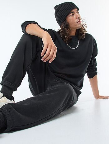 Felpa basic girocollo in felpa garzata