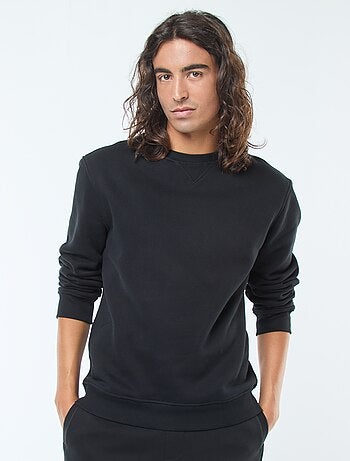 Felpa basic girocollo in felpa garzata