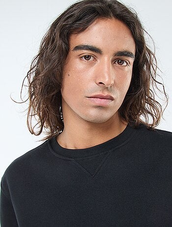 Felpa basic girocollo in felpa garzata