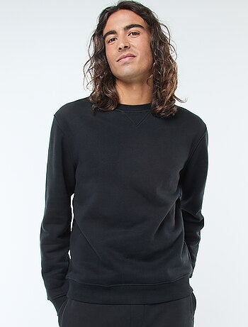 Felpa basic girocollo in felpa garzata