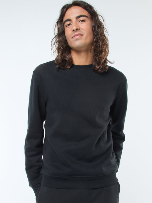 Felpa basic girocollo in felpa garzata - Kiabi