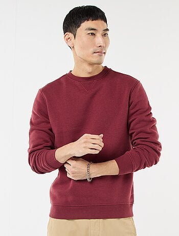 Felpa basic girocollo in felpa garzata