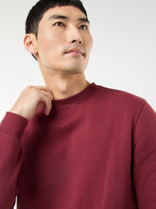 Felpa basic girocollo in felpa garzata - Kiabi