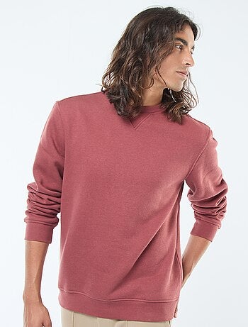 Felpa basic girocollo in felpa garzata