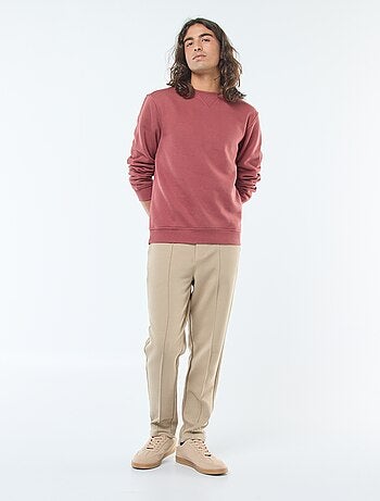 Felpa basic girocollo in felpa garzata