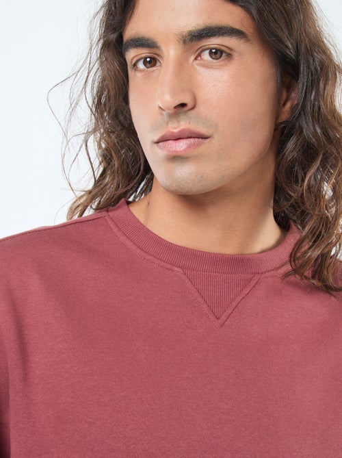 Felpa basic girocollo in felpa garzata - Kiabi