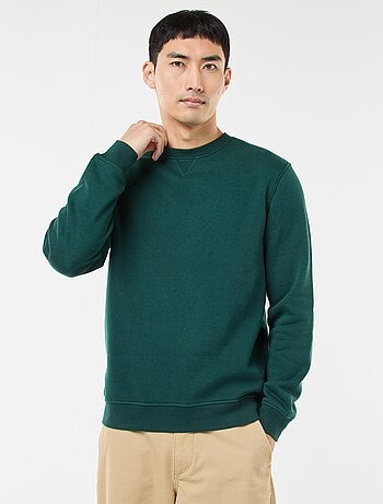 Felpa basic girocollo in felpa garzata